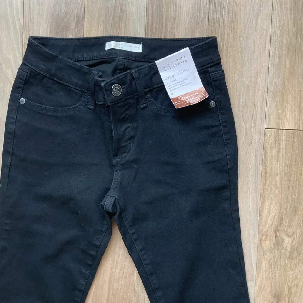 LC Lauren Conrad midrise super Skinny Jean 4 way stretch size 0 - Picture 9 of 16